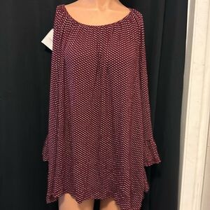 Croft&Barrow, blouse size 2x long sleeve red polka dots